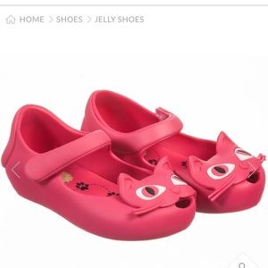Mini Melissa girls fuchsia pink cat jelly shoes